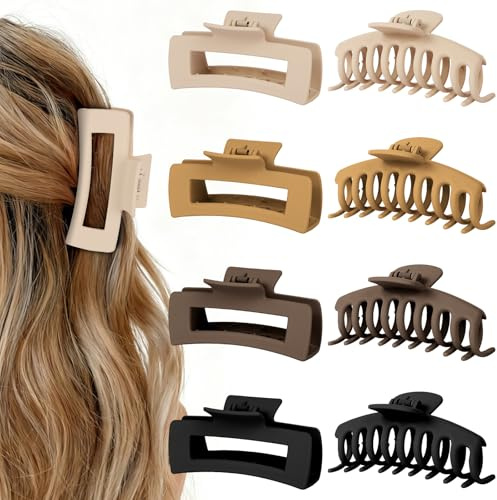 LOPHE Haarklammer Groß, 8 Stück Große Haarklemmen Dickes Haar, Kunststoff Haar Klaue Clips mit Breitem Griff, Haarstyling ZubehöR für Frauen Mädchen