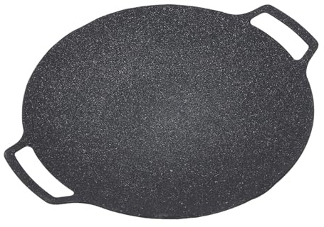 Corea BBQ Grill Pan per esterno in lega di alluminio non bastoncino rotondo a piastra rotonda per cottura a gas per stufa a gas esterno da esterno (30 cm)