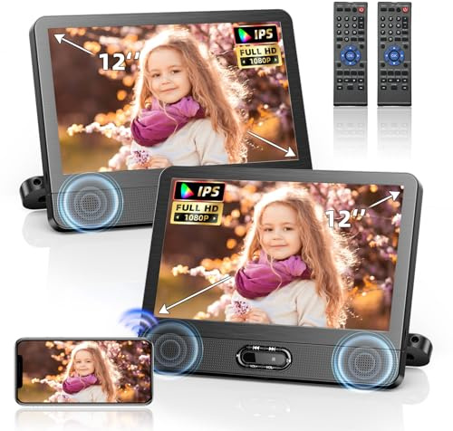 Arafuna Reproductor DVD Coche 12 Doble Pantalla HD IPS Portátil