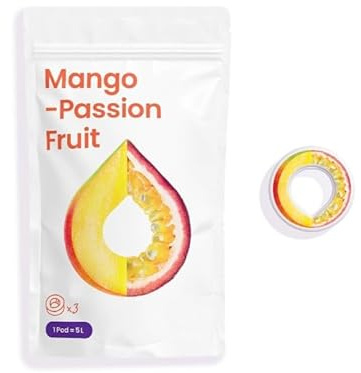 Confezione da 3 paia di mango passievruch airarupu original, accessori per borraccia, pastiglie aromatizzate, 0 calorie – pu riA-airupupairupup – incl. 3 pods: mango passifly