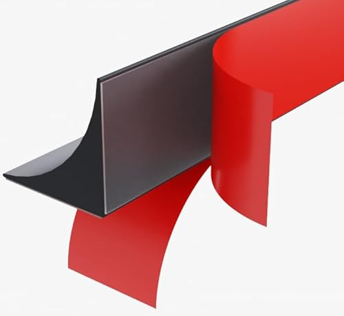 2M Silicone Profil Finition Plan de Travail Joint de Finition Plan de Travail Adhésif Moulure Angle Plinthe, Bande d'étanchéité Pour Cuisine, Salle de Bain, Carrelage(Noir,13x13mm)
