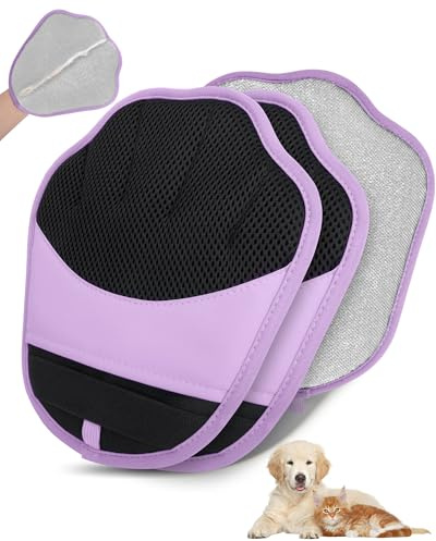 Lavendex 2PCS Pet Hair Removal Gloves, Electrostatic Pet Grooming Gloves for Dogs and Cats