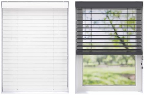 PVC Jalousie Weiß Anthrazit Sonnenschutz für Fenster Tür | viele Größen | 50 mm Lamellen aus Kunststoff | Sichtschutz Blendschutz Wandmontage Deckenmontage Jalousette Faltrollo Rollo (180 x 240 cm)