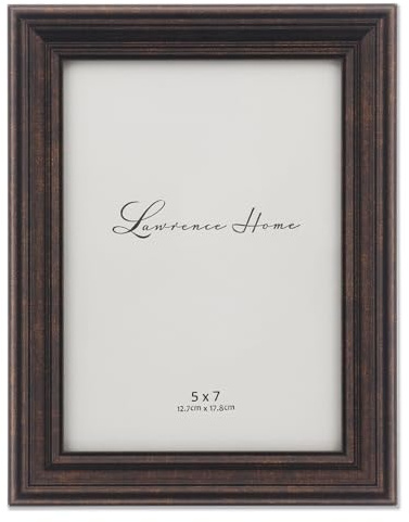 Lawrence Frames 535557 Bronze 5x7 Classic Detailed Oil Rubbed Picture Frame