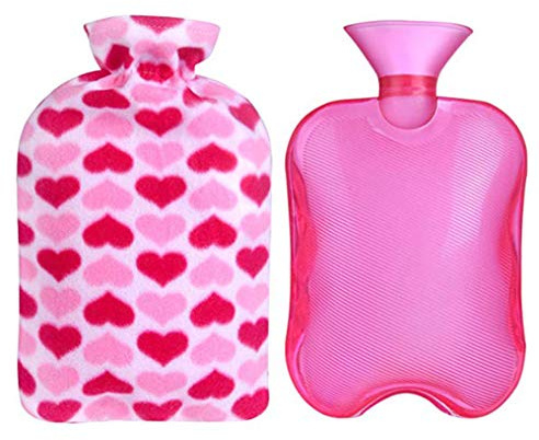 Borsa dell'acqua calda Gomma Premium per crampi e sollievo dal dolore magliette a maglia Quick Relief e comfort dolce, coperchio in bottiglia a maglia, 1 litri (C)