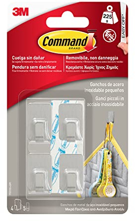 Command 17031SS - Metal Hook (Small, Stainless Steel), Colour Steel
