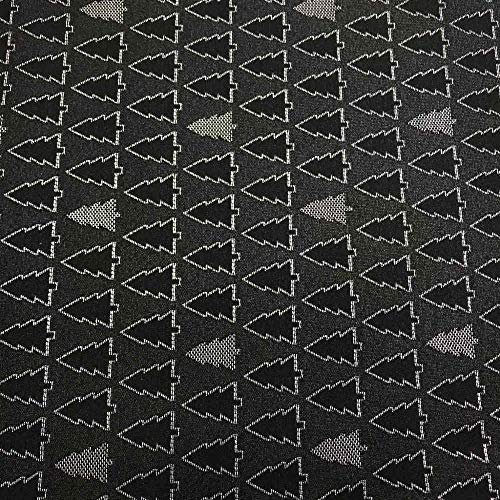 Kt KILOtela - Tischdeckenstoff - Dekostoff - Jacquard - Acryl-und Teflon-beschichtet - 140 cm breite - Meterware ab 50 cm - Preis gilt für 50 cm | Tannen - Schwarz, Silber