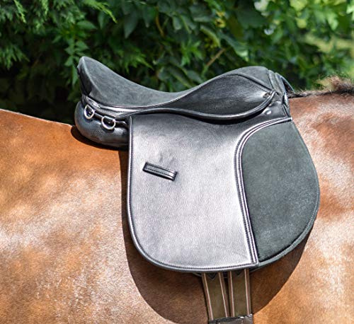 Aces Equine Pferdesattel aus Synthetik, 40,6 cm breit, Schwarz/Braun S Schwarz