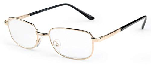 Aiweijia Marco de metal gafas de lectura rectángulo marco completo con gafas rectangulares para los hombres las mujeres Con el caso +4.00