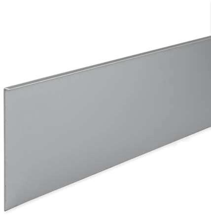 PROVISTON | Plinthe à coller | Percé | Aluminium anodisé | Argent | Hauteur : 80 mm | Largeur : 11 mm | Longueur : 2500 mm | Plinthe | Plinthe | Plinthe | Plinthe à coller | Plinthe