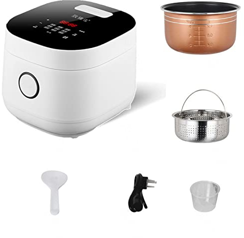 ZOOPX Olla Arrocera Electrica y Vaporera con Función de Mantenimiento del Calor - para 6-10 Personas,White-5L
