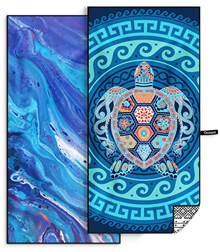 OCOOPA 2 Pack Beach Towel Microfiber, Extra Large 178cm*80cm Oversized Travel Towel- Quick Dry, Sand Free, Compact, Lightweight-Beach Accessories