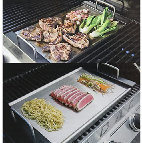 Teppanyaki Edelstahl Platte für Gasgrill, 2,5 kg, 39 x 24 cm Grillfläche