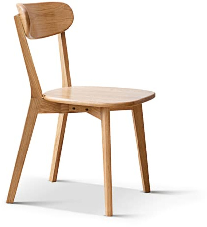 Bamskov 100% Solid Oak Wood Dining Room Chairs - Practical Kitchen Chairs - Wood Chair for Dining Room, Kitchen (1, Natural)