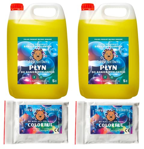 Bubble Brothers Seifenblasenflüssigkeit 10+10 Liter für Riesenseifenblasen und Normale Seifenblasen Nachfüllflasche 20L unplatzbare XXL Bunte Seifenblasen Seifenblasenlösung
