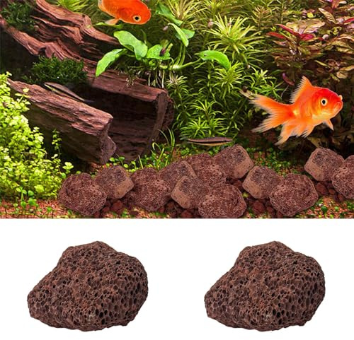 1kg LavaSteine - 10-30mm Lavagestein Aquarium - Dunkelroter Lavastein Mit Poröser Oberfläche - Natürlicher Unterwasser - Lavastein, Ornament, Landschaftsdekoration, Filtermaterial Für Aquarien