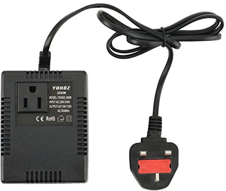 Sgzrydb 300W Voltage Converter 220V to 110V Transformer Transformer Voltage Converter Travel Adapter UK Plug