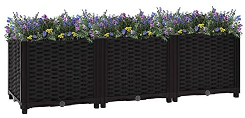 Chaduof Hochbeet, Palettenrahmen, Hochteich, Gemüsebeet, Kräuterregal Balkon, Blumenbeet, Kräuterspirale, Tomatenbeet, Pflanzhochbeet, 120x40x38 cm Polypropylen