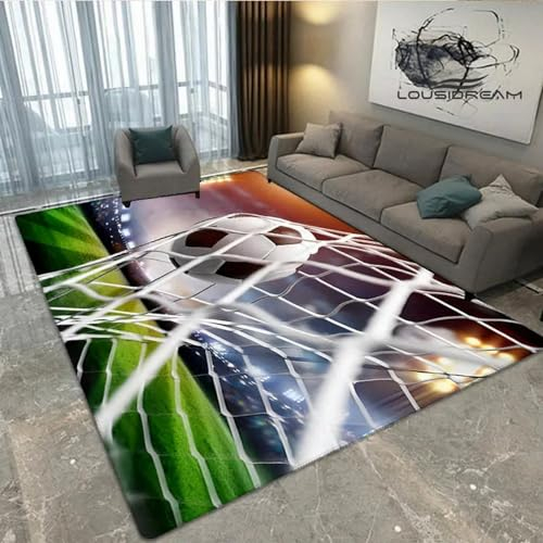Fußballfeldsport 3D Gedruckte Matte Teppiche Anti-Rutsch Teppich Teppich Home Decoration Print Schlafzimmer Anti-Rutsch Boden Teppich 160 X 230 Cm / 62.99 X 90.55 -Polyester-Soft-Touch -9R7I2W5W3F7C