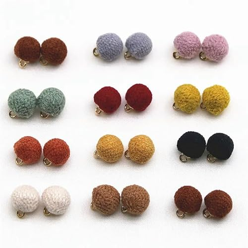 KIZAMI Nähset mit runden, stoffbezogenen Knöpfen, 10 mm, mit Metallschaft, 30 Stück, zum Basteln, Scrapbooking, Herstellen von Kleidung und Schmuck