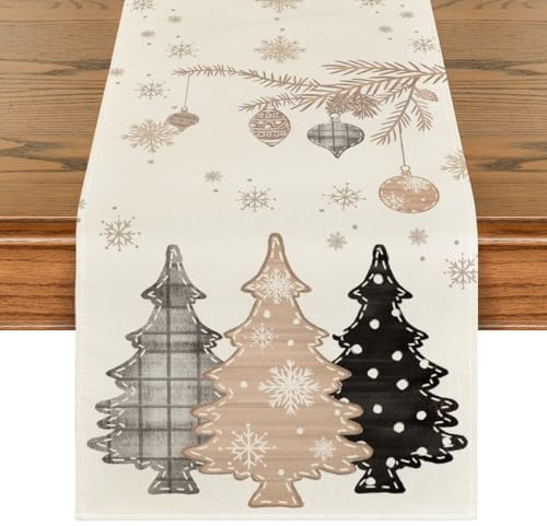 Artoid Mode Rosa Bäume Weihnachtsdeko Weihnachten Tischläufer, Winter Christmas Küche Tisch Dekoration Drinnen Urlaub Party Dekor 40x180 cm