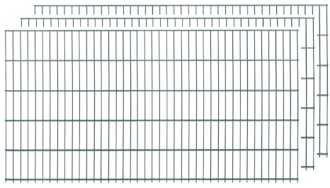 Arvotec Doppelstabmattenzaun, 3 Stück, Gesamtlänge 6 Meter, Höhe 103 cm, Farbe Grün - Drahtstärke: 6/5/6 mm - Maschung: 200 x 50 mm (L 6 m, H 103 cm, Grün)