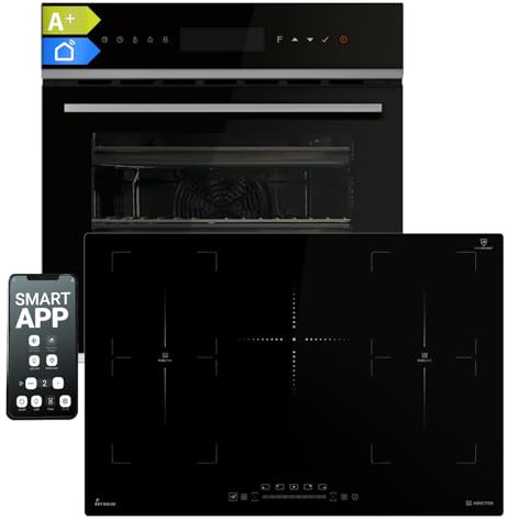 Conjunto de cocina independiente: horno empotrado de 60 cm EB8319PHC + placa de inducción de 77 cm IH87704RL | Circulación de aire | Aire caliente | SET8319PHCIH877RL