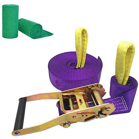 Kit Slackline portatile a cricchetto per adulti e bambini, con protezione per alberi, corda per equilibrio fitness all'aperto, facile da installare e adatto ai principianti
