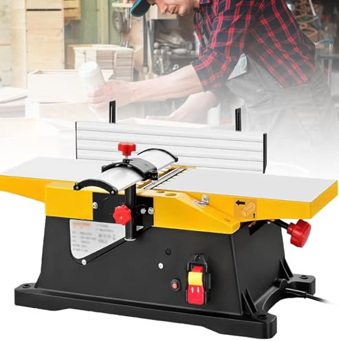 HNBYLMM Pialla da banco, giuntatrici da banco per Lavorazione del Legno, pialla elettrica da Tavolo da 1800 W, pialla per Lavorazione del Legno da 12000 Giri/min, pialla da banco per impieghi gravosi