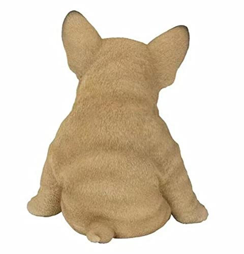 Tomvorks Schlafende Französische Bulldoggenstatue, Gartenskulptur für die Außendekoration – Heißt Gäste an Ihrem Zaunpfosten oder Garten Willkommen (Nimm einen Hund)