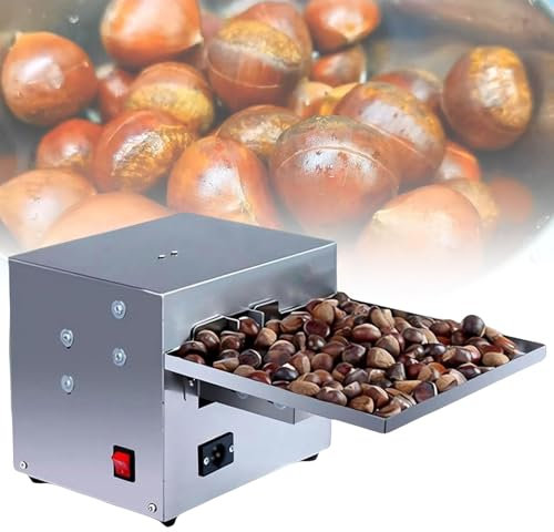 vnmudzeo 160 R/Min Cascanueces EléCtrico, 66 A 110 LB/H, Equipo Comercial para Cortar CastañAs De 60 W, Acero Inoxidable, Modo De Potencia Dual,110V
