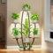 JUSTOGO Plant Stand Indoor with Grow Lights - 7 Tiered Large Plant Shelf, 47 Corner Shelf for Indoor Plants Multiple, Metal Flower Holder Curved Display Rack for Living Room, Home Decor, Patio