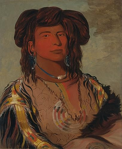ARTXLXXBN Bekannt Mode Leinwand-Malerei Bilder Wandgemälde Ein Horn-Oberhaupt des Miniconjou-Stammes von George Catlin Poster Wandbilder für Office Home Decor 60x90cm