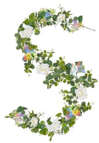 Ostergirlande zum Aufhängen, 180CM Frühlingsdeko Künstliche Blumengirlande, Frühling Girlande Ostern Deko Hängend Seidenblumen Girlande Kunstblumen für Hochzeit, Hause, Ostern Deko Frühling (A)