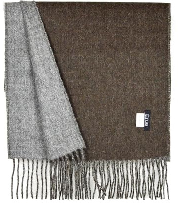 Mitos Natural Elegance - Hipster Schal aus 100% Wolle Alpaka, eleganter Winterschal, Wollschal aus feiner 100% Alpaka Wolle, weich, warm, pures elegantes Naturhaar unisex, natur