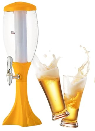 Torre de cerveza - Dispensador de cerveza de mesa, licores de whisky, distribuidor de torre con tubo de hielo y grifo, dispensador de cerveza y whisky luminoso, accesorios para el hogar