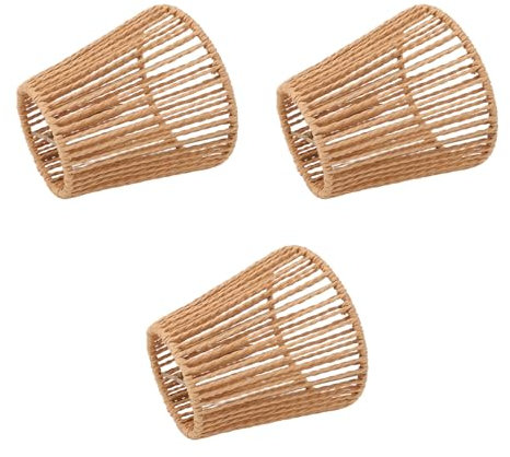Pequeña mano tejidas pantallas Abrazadera/soporte en instalación Ideal para bombillas E14, lámparas de vela y varias lámparas de techo, juego de 3
