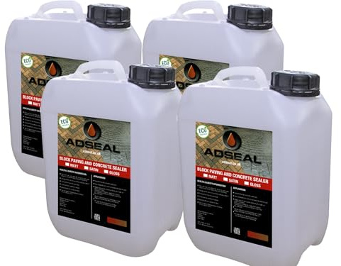 AdSeal Block Paving and Concrete Sealer, Water-Based sealer suitable for Block Paving, Imprinted, Pressed, Stamped, Flags or any Concrete Surface - Matt Finish (Standard, 20 Litre)