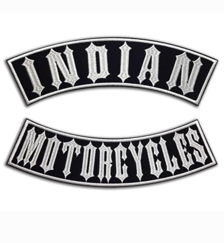 Aufnäher, bestickt, Indian Rocker | Motorcycle, 2 Stück, zum Aufbügeln, für Motorradwesten, zum Aufnähen oder Aufnähen, Aufnähen, Aufnähen, Aufnähen, Aufnähen, Aufnähen, Biker, zum Aufnähen