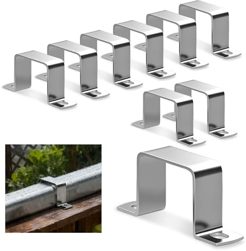 sturiz 10 Stück Quadratrohrschelle 304 Edelstahl Vierkantrohr 50x50mm Rohrschellen U Schelle Winkel Schellen Eckig Vierkantrohrschelle für Haustüren Fenstern Wasserversorgung und Anderen Rohrleitungen