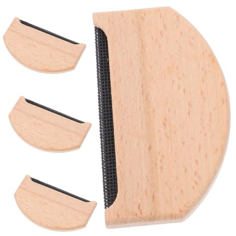 Yardenfun 4 Piezas Dispositivo de depilación de ropa defuzzer portátil quita pelusas removedor de bolitas de cachemira removedor de suéter quitapelusas manual peine alambre de acero Beige