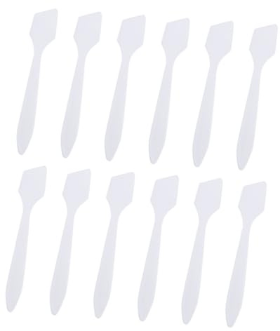 TOPPERFUN 200 pièces Cuillères Cosmétiques Plastique pour Crème Visage Spatules Maquillage Durables pour Masques et Échantillonnage Accessoires Soins de Peau Transparent et Blanc Contrôle