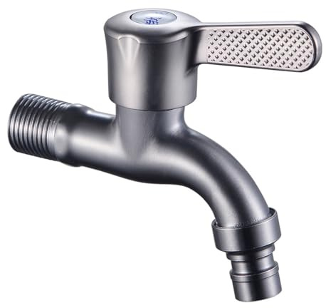 Grifos de lavadora de acero inoxidable de 1,27 cm, grifo de repuesto de acero inoxidable para lavadora, grifo de piscina para fregona doméstica