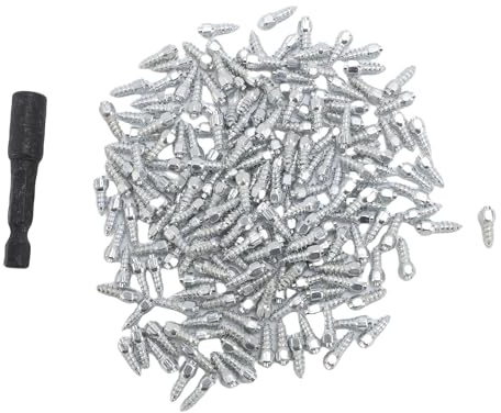 Aramox Chiodi per Pneumatici Moto, 100 Chiodi da Neve e Ghiaccio da 4x12 Mm, Strumento di Installazione Incluso per Veicoli Fuoristrada, Biciclette e Scooter