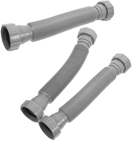 WHAMVOX 3pcs Expandable Flexible Sink Drain Pipes Diameter Plastic Drainage Hose for Kitchen and Bathroom Washbasin Waste Management