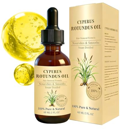 Cyperus Rotundus Oil, Nature Cyperus Rotundus Oil for Hair Removal, Reducing Body Hairs Growth, Soothing & Moisturizing,Shrinks Pores,Smooth Skin Care,Suitable for All Skin Types 60ml