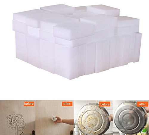 Demiawaking Spugne Magiche Pulizia Spugna per Rimuovere Macchie e Segni Ostinati per Cucina Auto (100pcs)