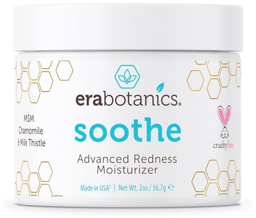 Rosacea Redness Relief Treatment Cream - Soothe Anti Inflammatory Natural Face Moisturizer for Rosacea, Eczema, Acne, Dry, Sensitive Skin Care Milk Thistle, MSM, Avocado Oil & Chamomile Era-Organics