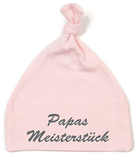 Schnoschi Babymütze in rosa mit Papas Meisterstück hochwertig Bestickt/gestickt