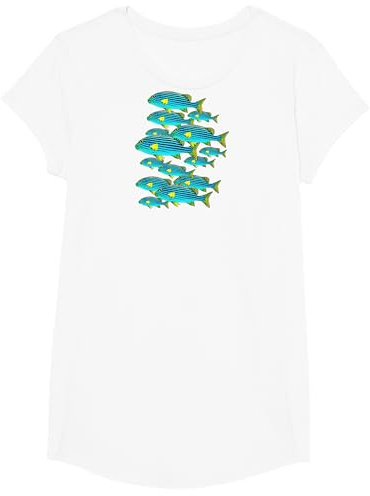 Orientalische Süsslippen Viele Bunte Fische Schwarm T-Shirt